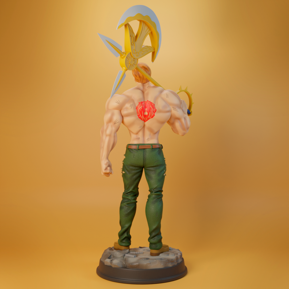 Escanor 8-Inch SLA Resin Sculpture by BlueSpray3D | Fully Painted *The Seven Deadly Sins* Figurine